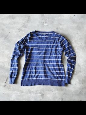 Rubbish Blue and White Striped Lightweight Sweater